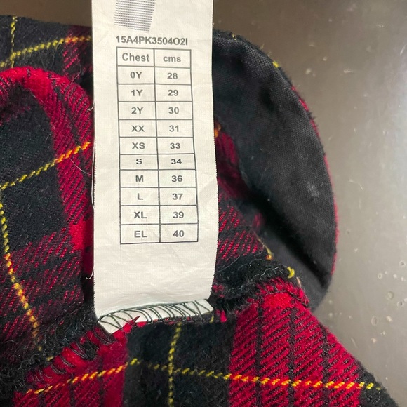 Tweed woven dress by Benetton, red & black check for 8-10 years old girls Size S - Picture 6 of 7